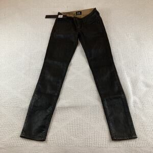 Black Coated Skinny Jeans D-ID Size 24 Florence Ankle Womens NEW With Tags